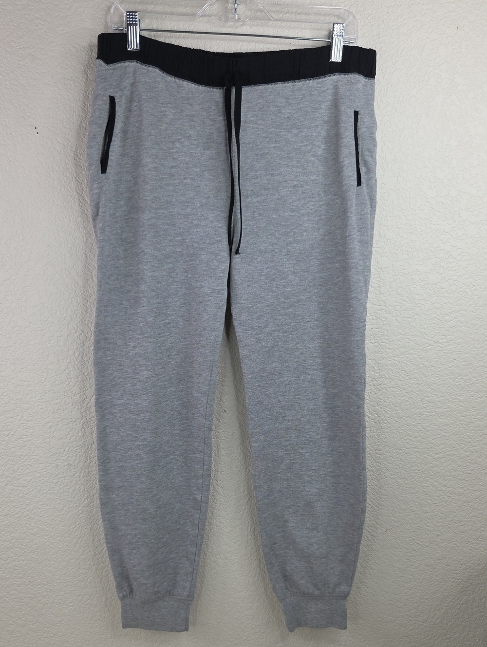 Forever 21 Women's Light Gray Sweat Joggers with Black Waistband
